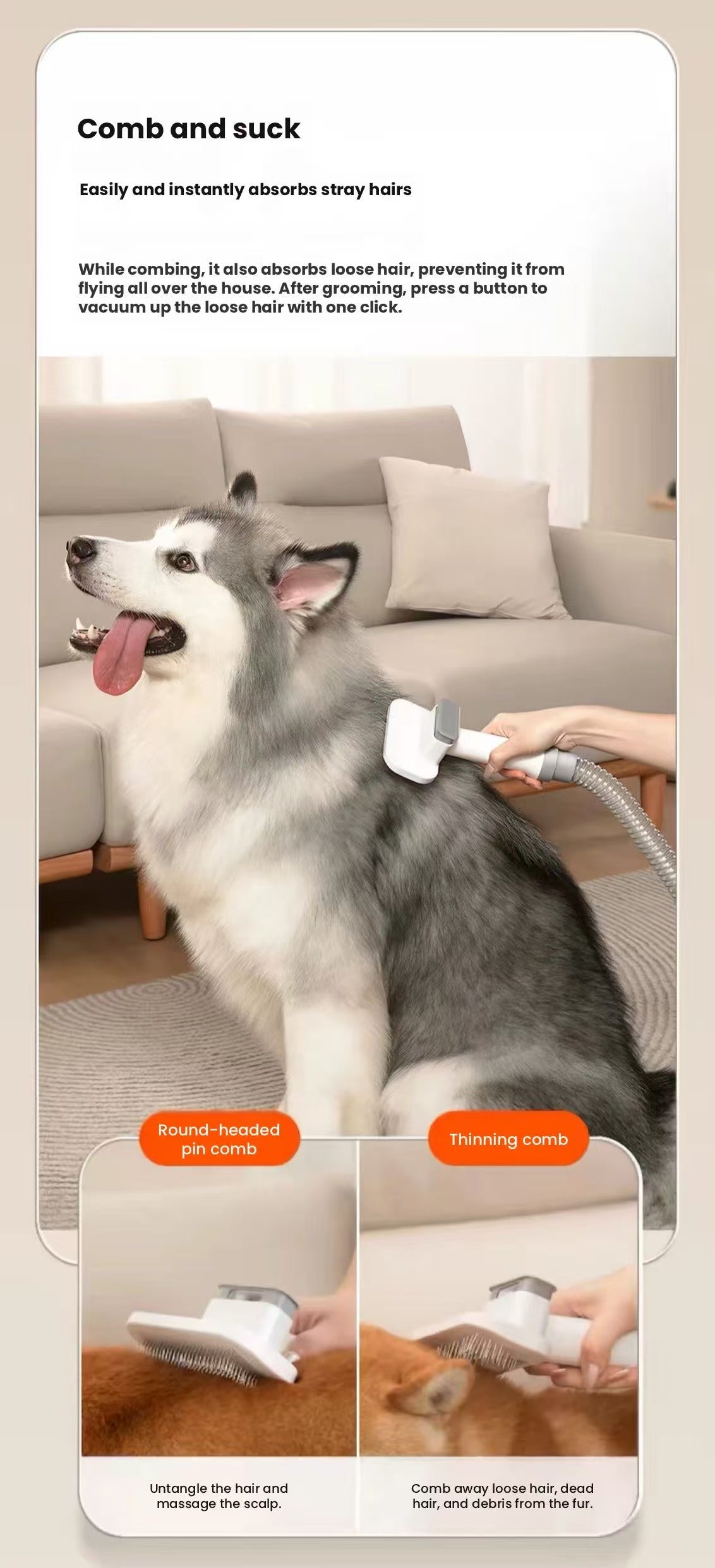 Redminut 2-in-1 Pet Dryer & Vacuum for Dogs