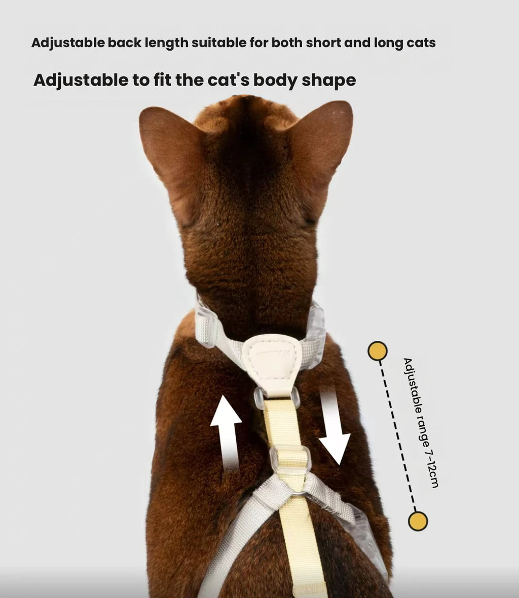 HiDREAM Escape-Resistant H-Style Cat Harness and Leash Set - Walking Harness for Devon Rex