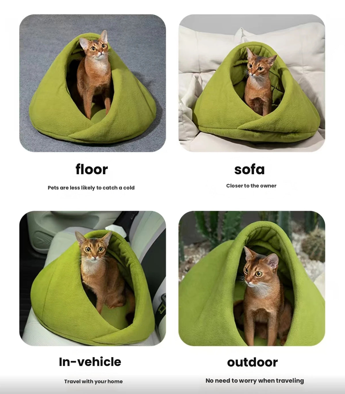 HiDREAM Semi-Enclosed Cat Bed, Cozy Fleece Nest for Cats & Kittens