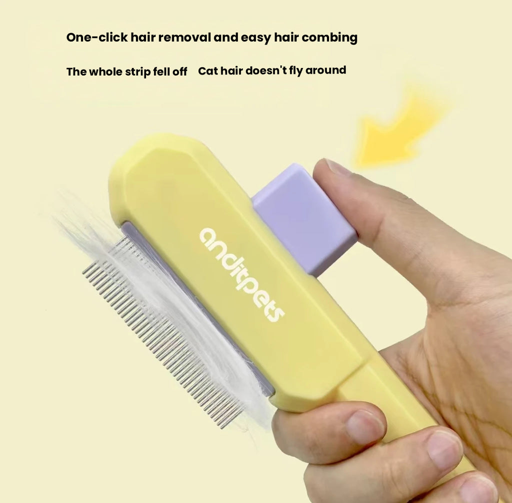 Pet Deshedding Comb for Cats & Dogs, Hair Removal Grooming Tool