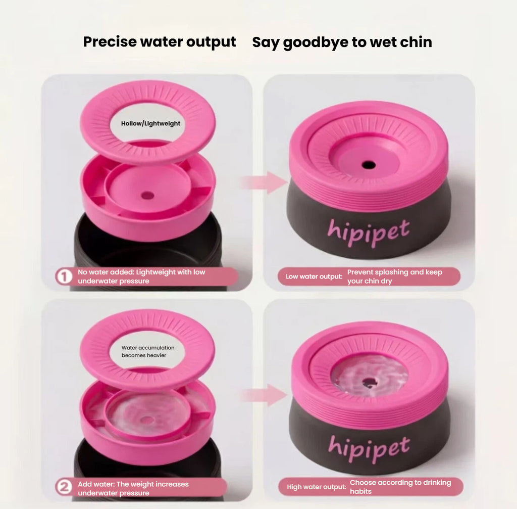 Floating-disk water output settings on the Hipipet anti-splash bowl