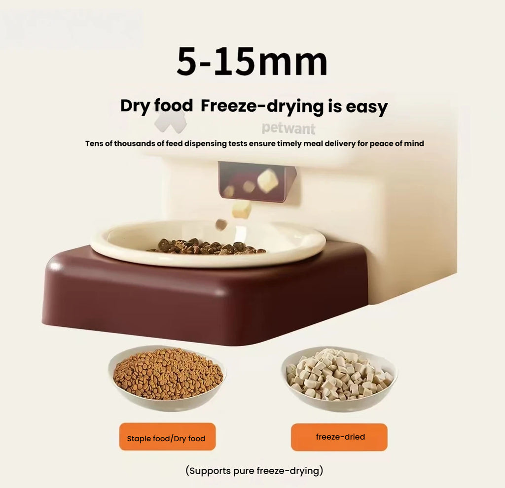 Petwant Smart Automatic Cat Feeder, Remote Timed & Portion Control