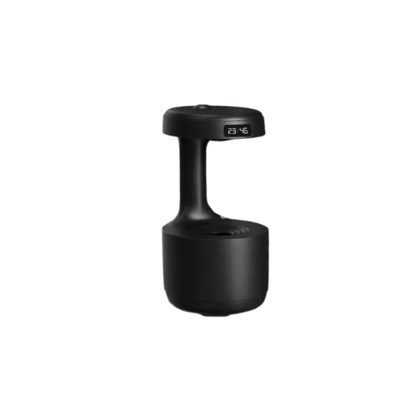 Black anti-gravity cat water fountain