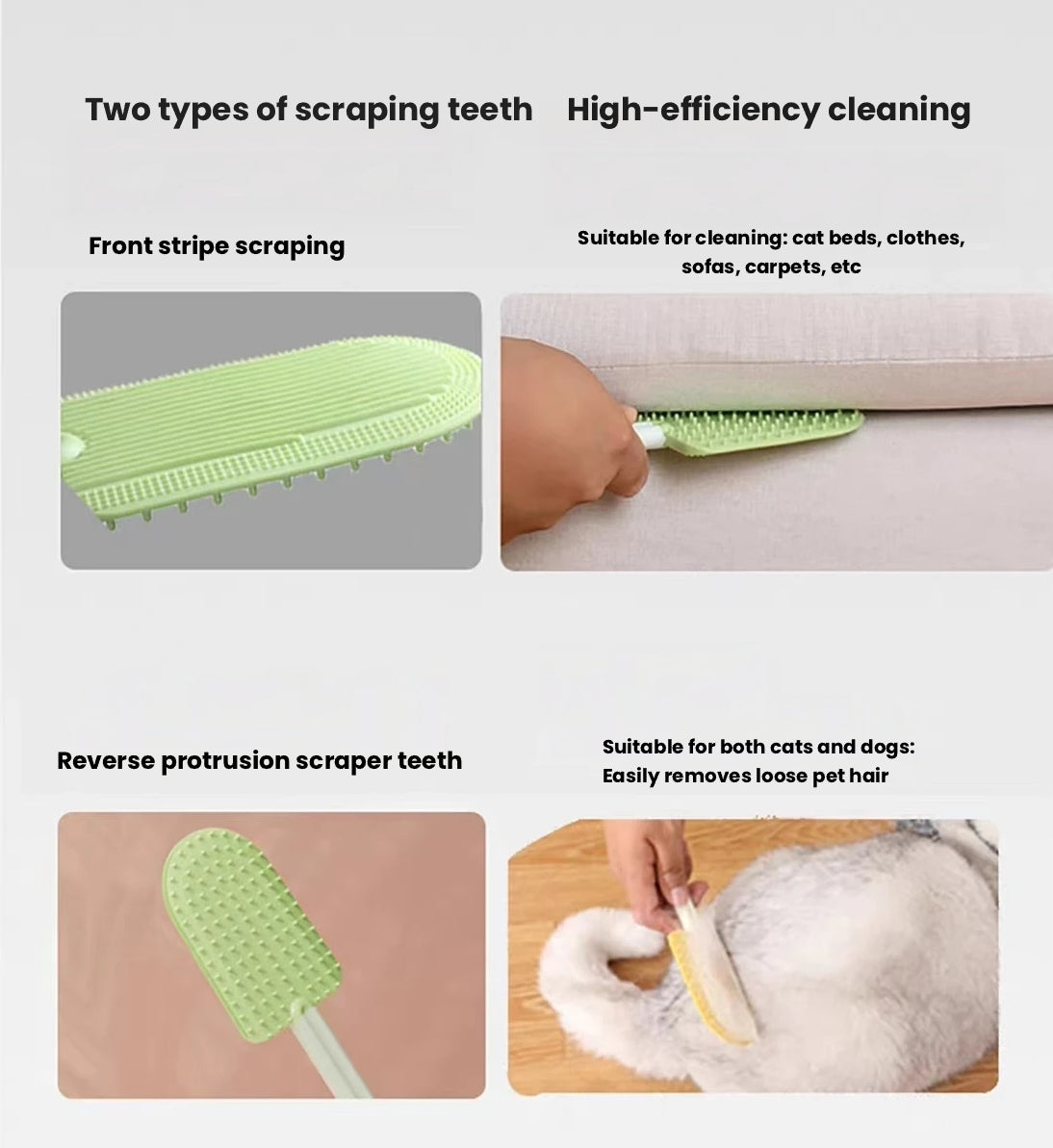 Pet Hair Remover Brush for Cats, Massage & Deshedding Comb