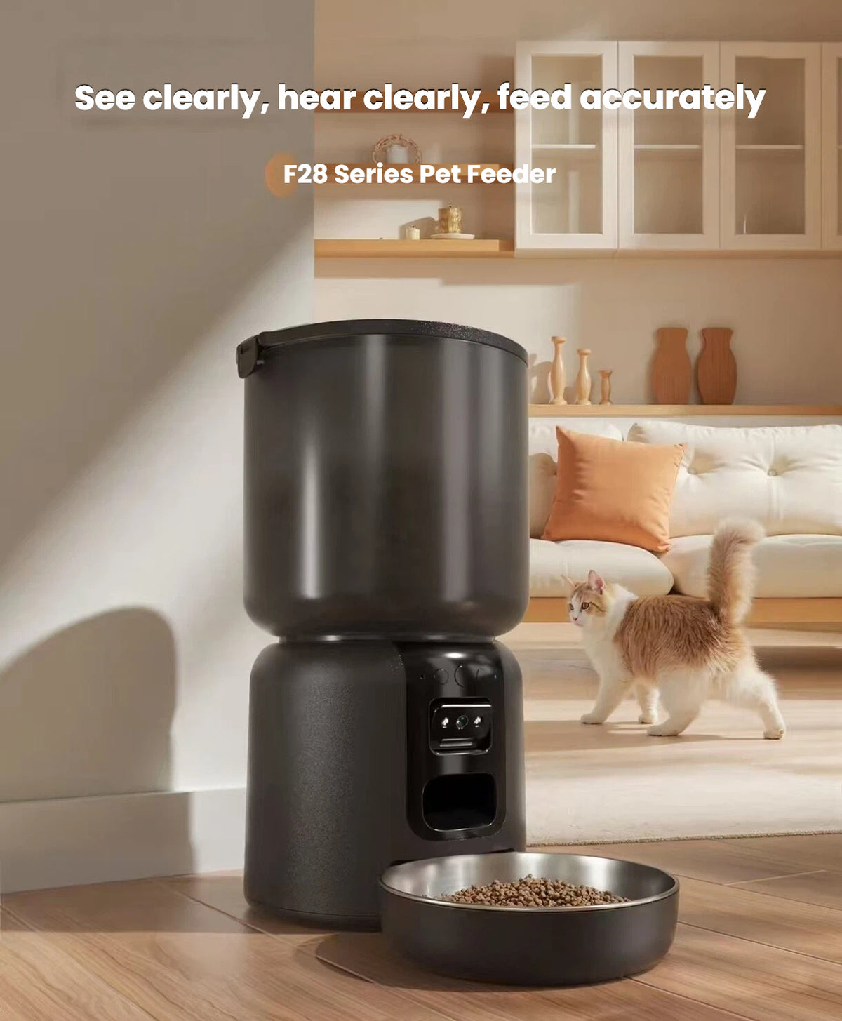 Petwant Automatic Cat Feeder with Camera, Timed & Portion Control