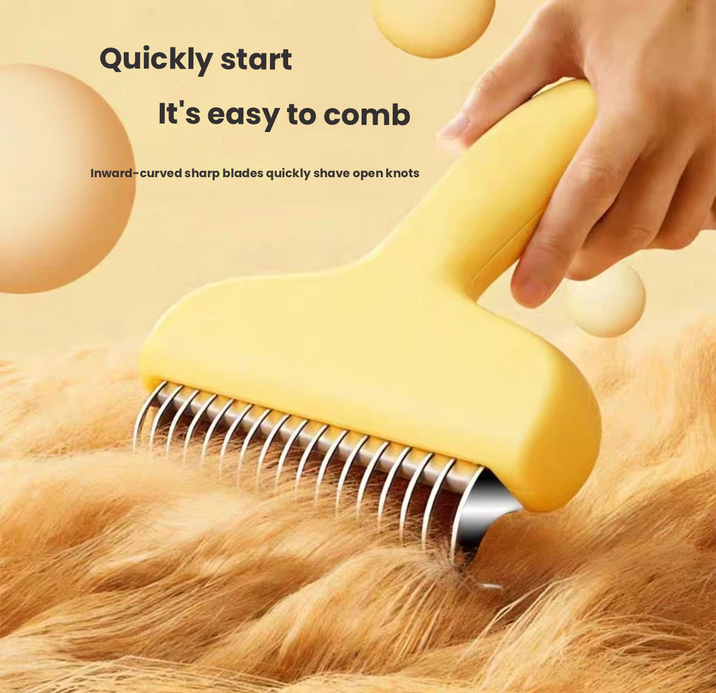 Pet Detangling Comb for Cats & Dogs, Long Hair Deshedding Brush