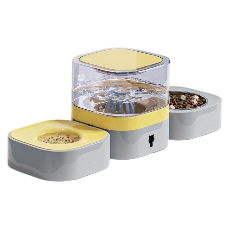 Madden Cordless Pet Water Fountain with Feeding Bowl – for Cats & Dogs