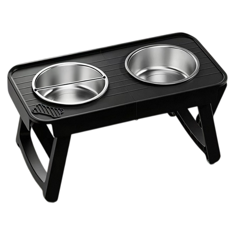 JKULnlnG Adjustable Raised Stainless Steel Dog Bowl