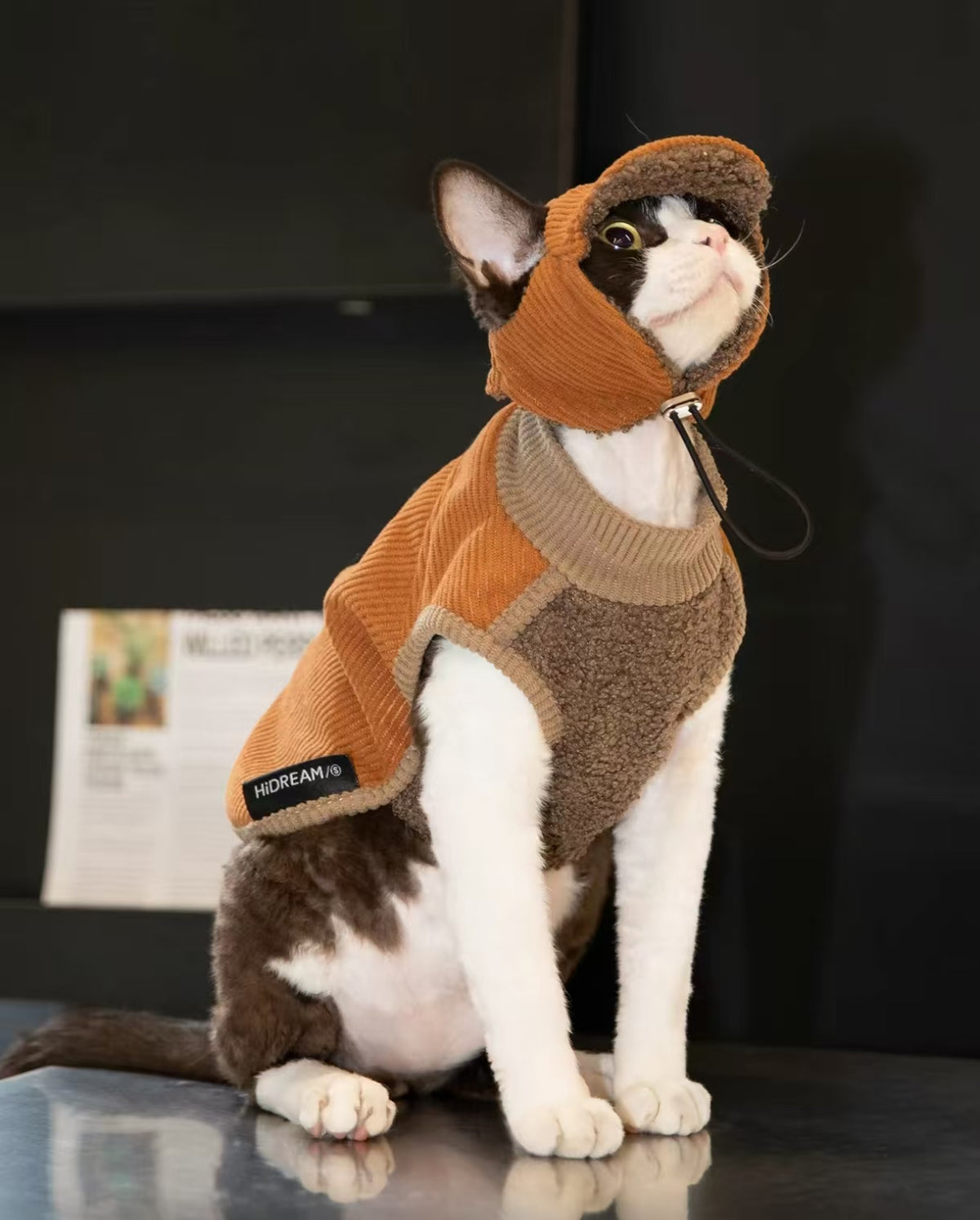 HiDREAM Thick Warm Fleece Cat Vest - Winter Soft Clothes for Devon Rex, Cats & Dogs