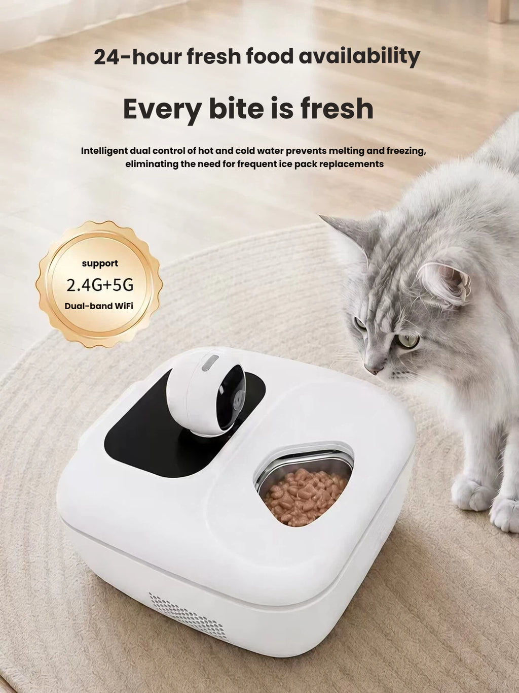 Naipet Smart Wet Food Feeder with Cooling & Timed Feeding