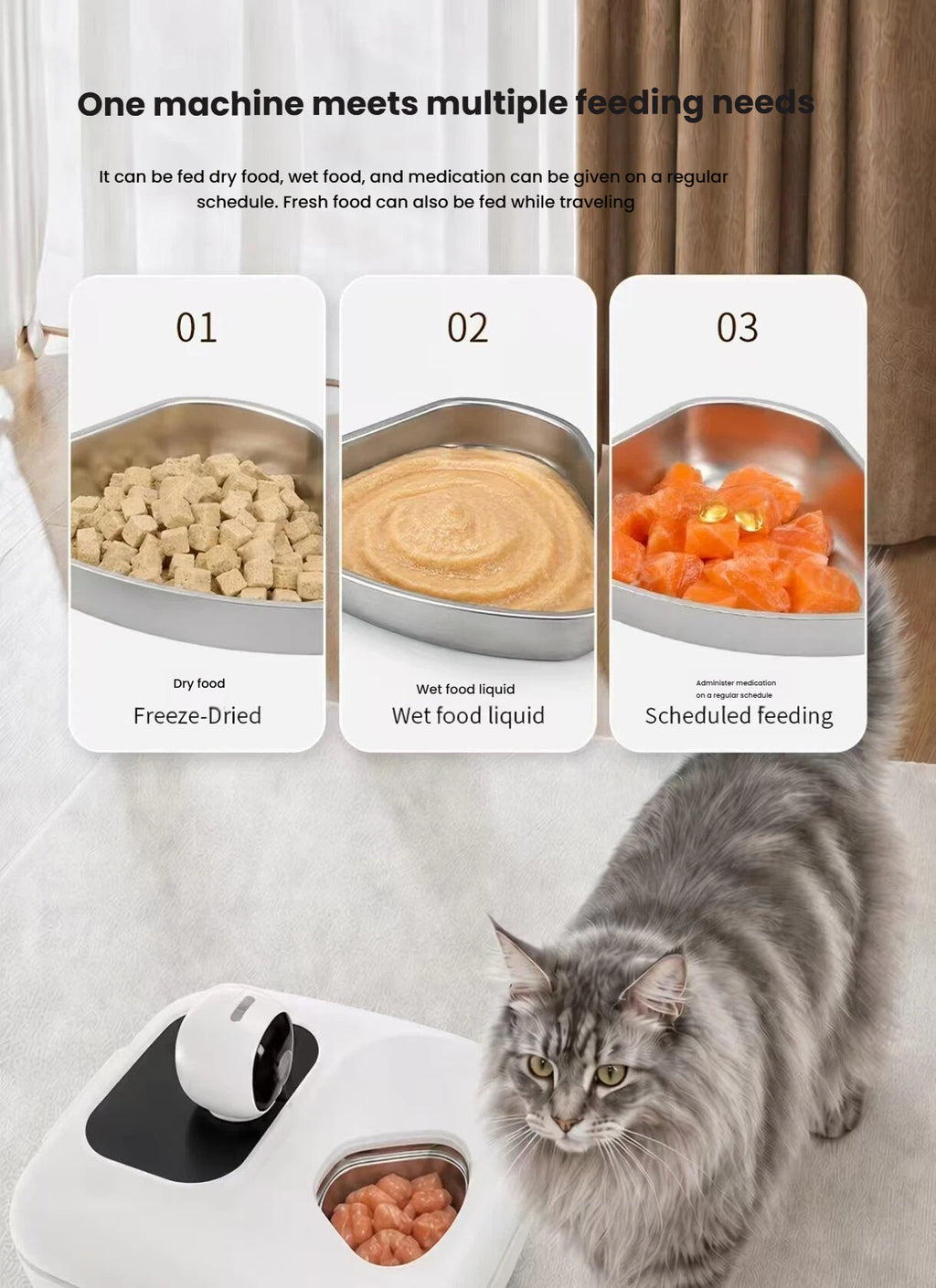 Naipet Smart Wet Food Feeder with Cooling & Timed Feeding