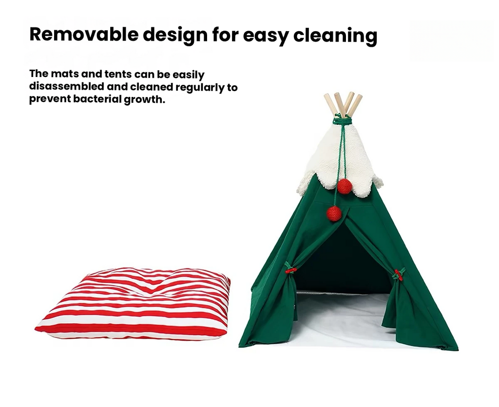 ZEZE Plush Pet Tent Bed – Warm Winter Shelter for Cats & Dogs