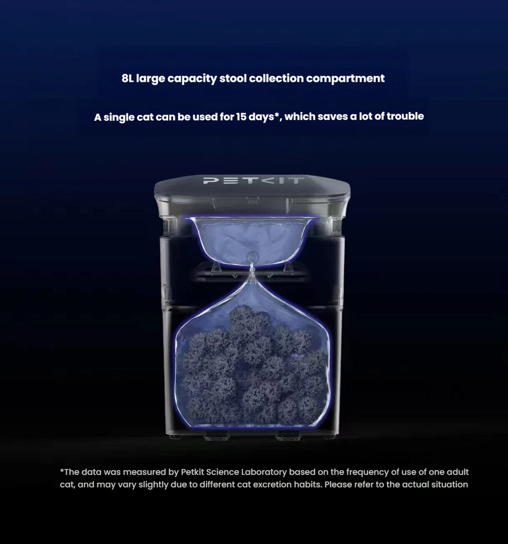 Eight-litre PETKIT litter waste compartment capacity