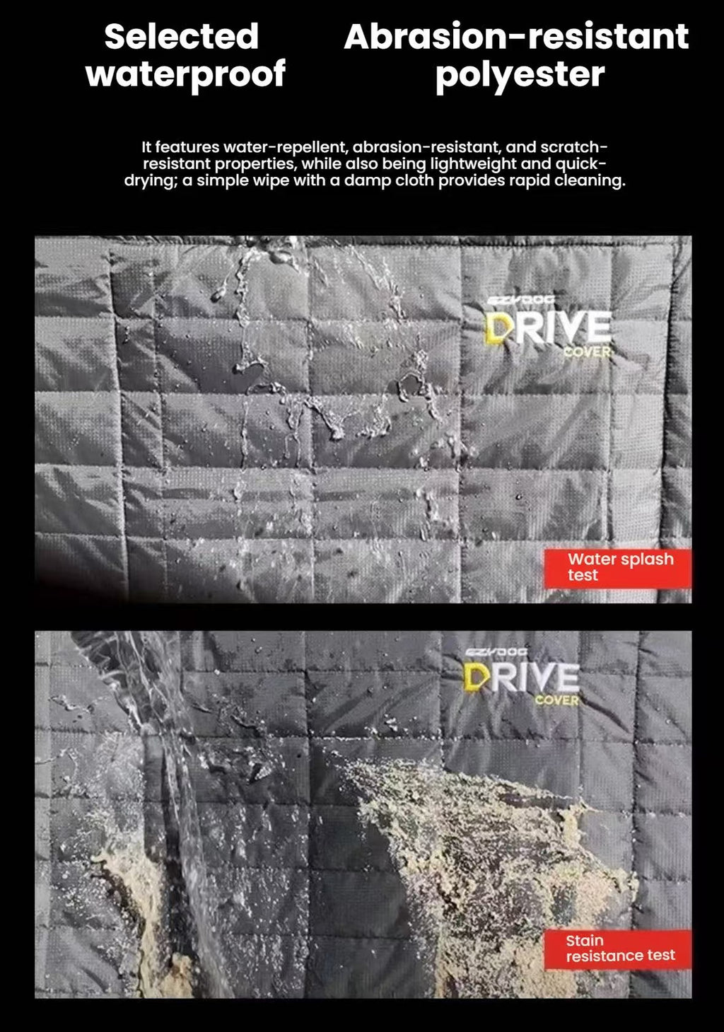 EzyDog Drive Dog Car Seat Cover Rear Charcoal