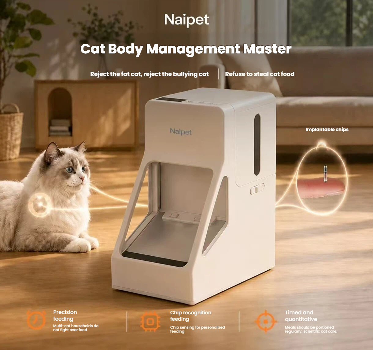 Petstar Microchip Automatic Cat Feeder for Multi-Cat Homes
