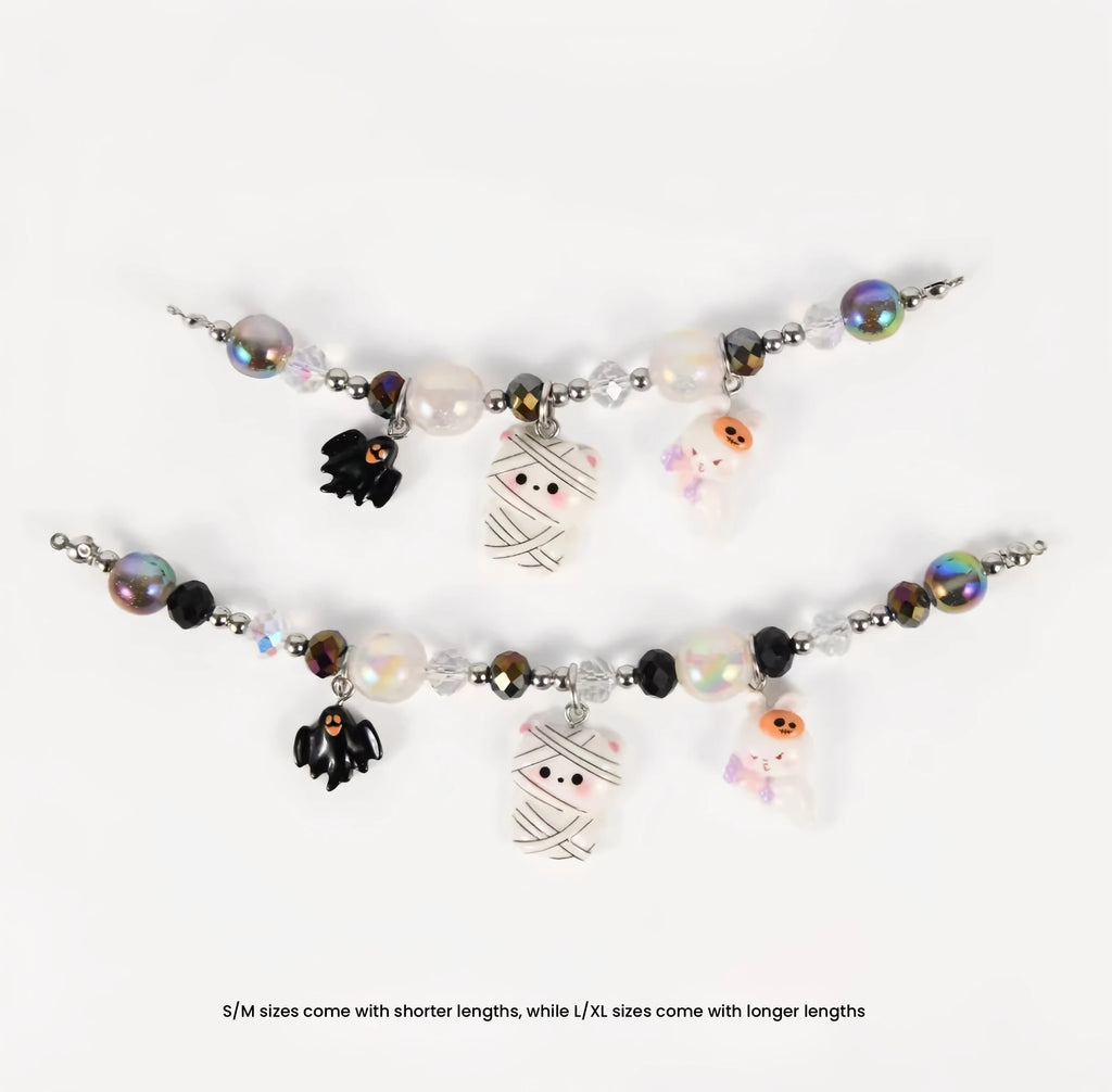 DIY Halloween Pet Collar with Bell, Beaded Cat & Dog Accessory
