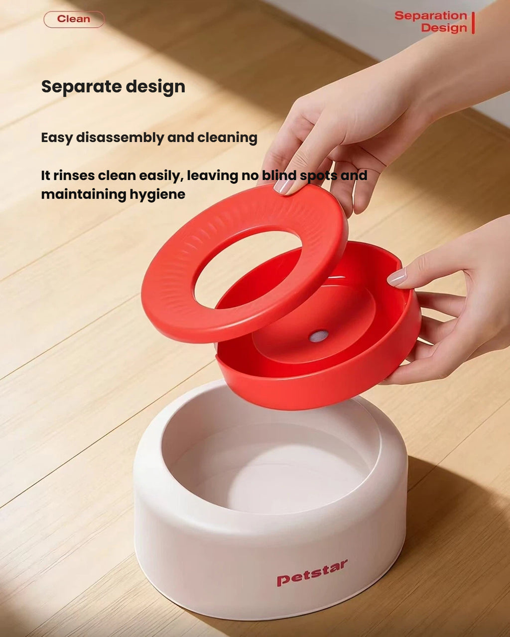 Petstar Floating Dog Water Bowl, Splash-Proof Slow Drinking Bowl