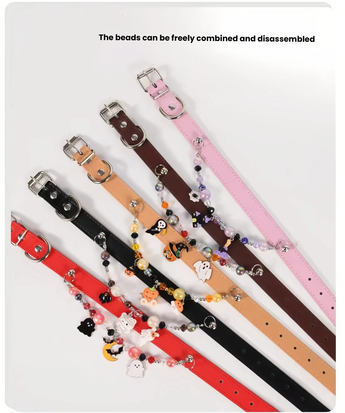 DIY Halloween Pet Collar with Bell, Beaded Cat & Dog Accessory