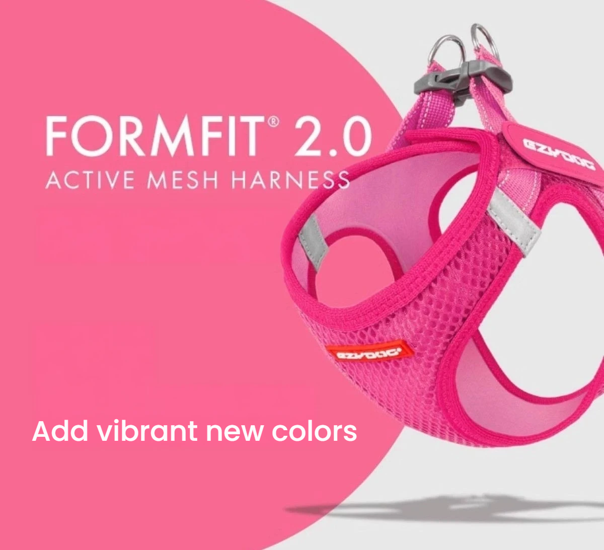 EzyDog Formfit Mesh Dog Harness Pink.