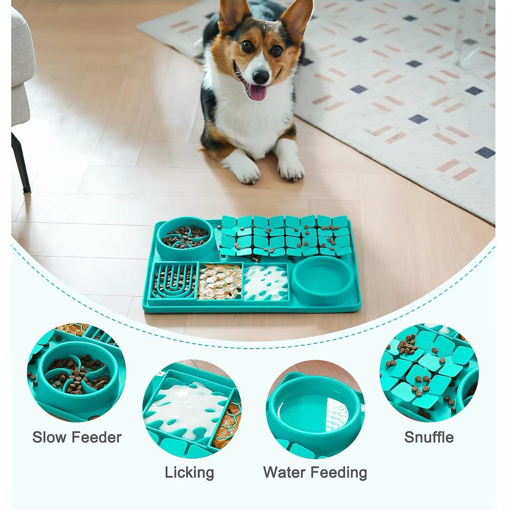 Silicone Slow Feeder Mat – Suction Cup Lick & Snuffle Mat for Dogs & Cats