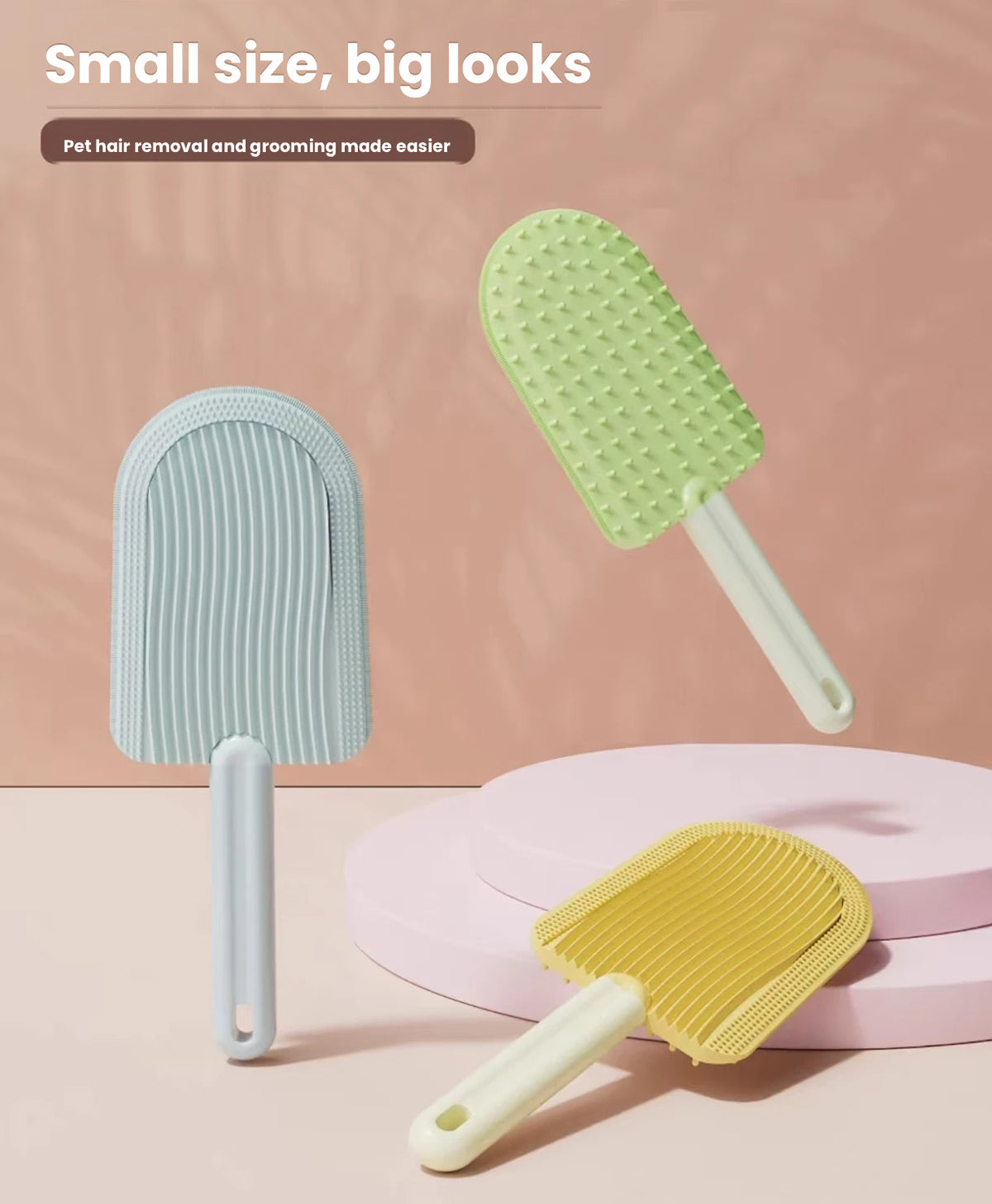 Pet Hair Remover Brush for Cats, Massage & Deshedding Comb