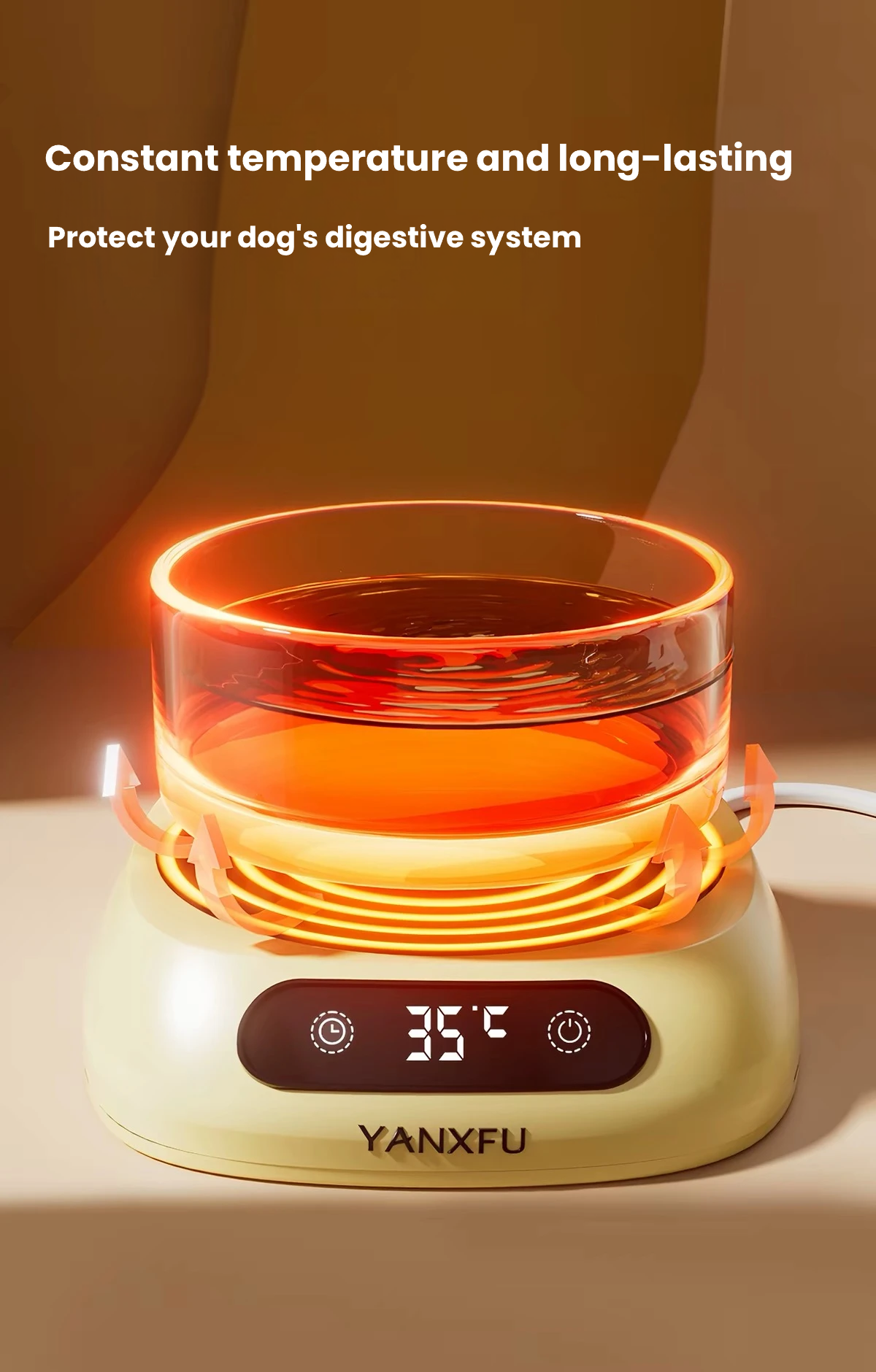 BNBNO Temperature-Controlled Heated Water Bowl for Dogs