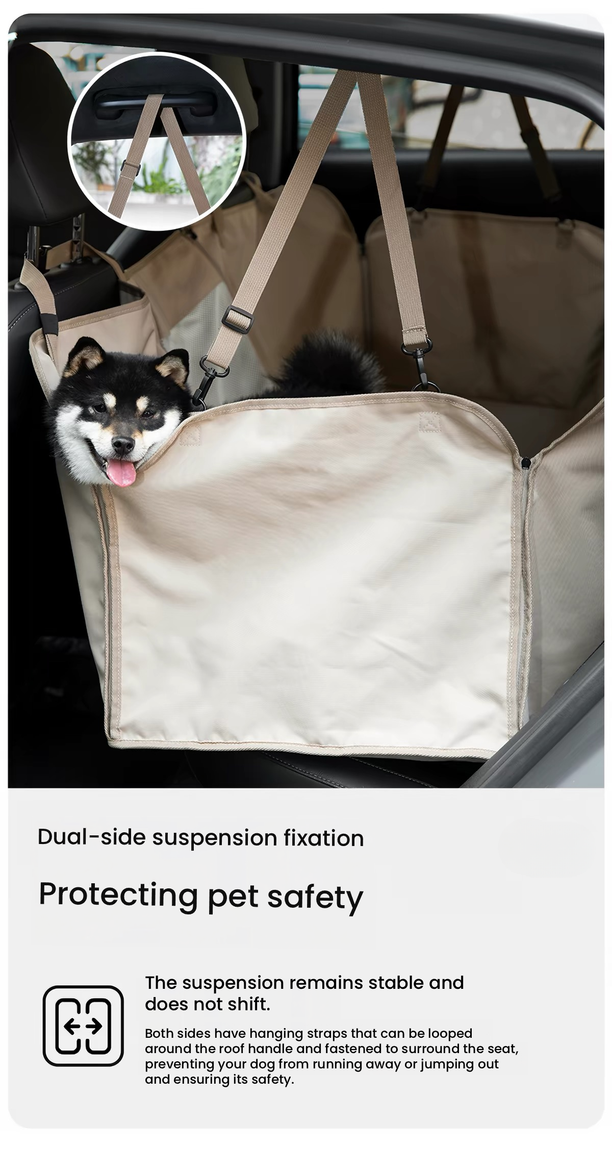 HiDREAM Full-Coverage Dog Car Seat Cover – Padded Rear Seat Bed