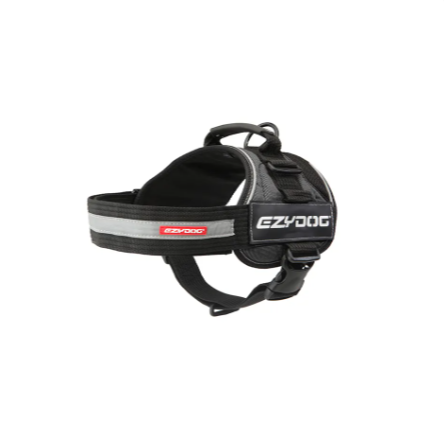 EzyDog Convert dog harness in Charcoal with reflective chest strap and top handle