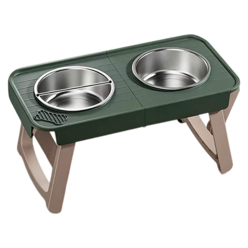 JKULnlnG Adjustable Raised Stainless Steel Dog Bowl
