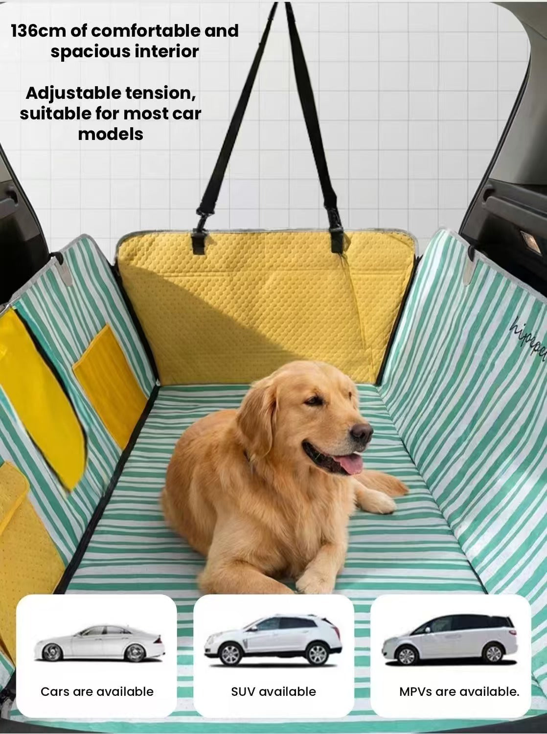 Hipidog Waterproof Dog Car Seat Cover – Breathable Non-Slip Back Seat Protector