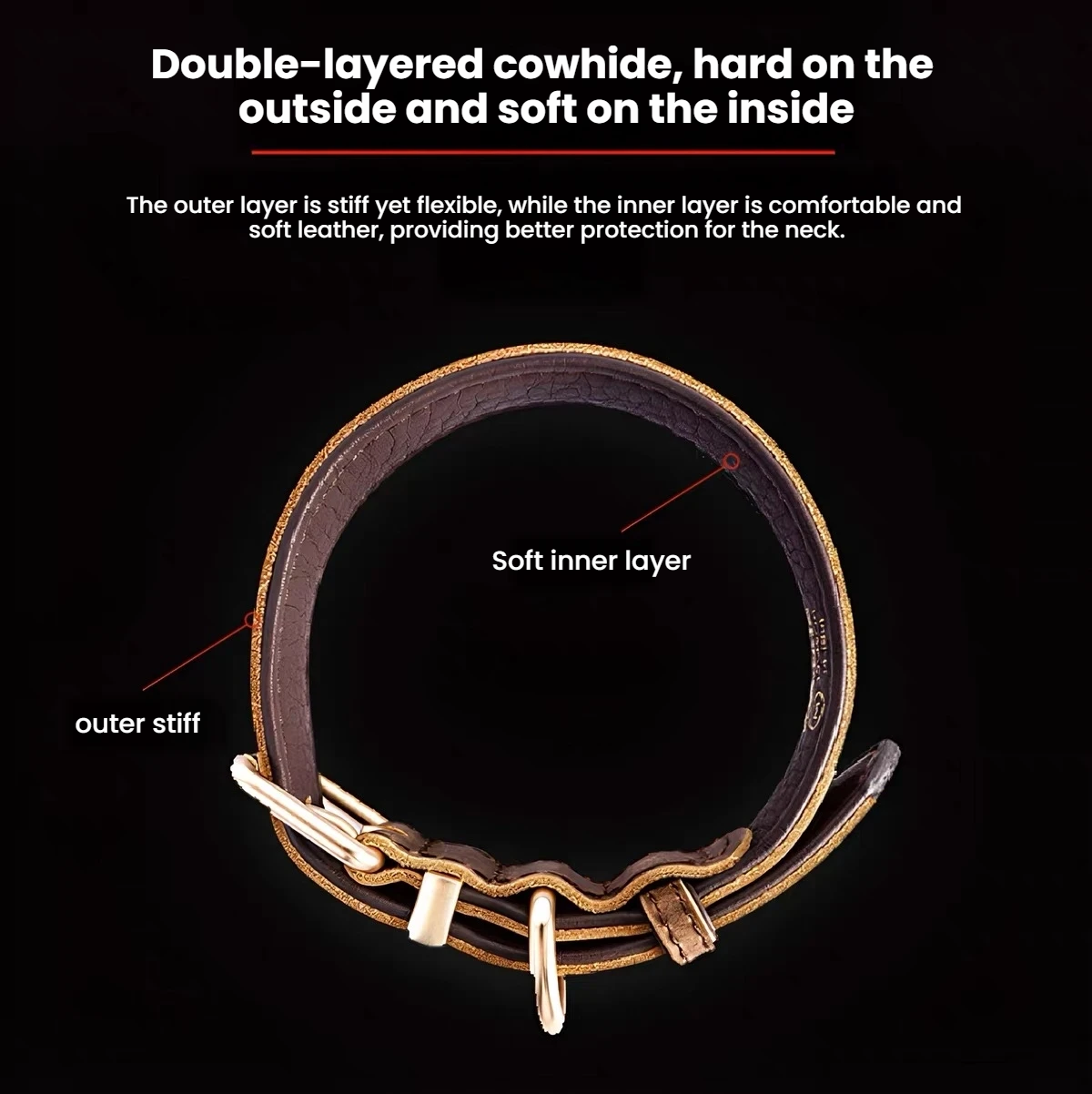 EzyDog Oxford Leather Dog Collar