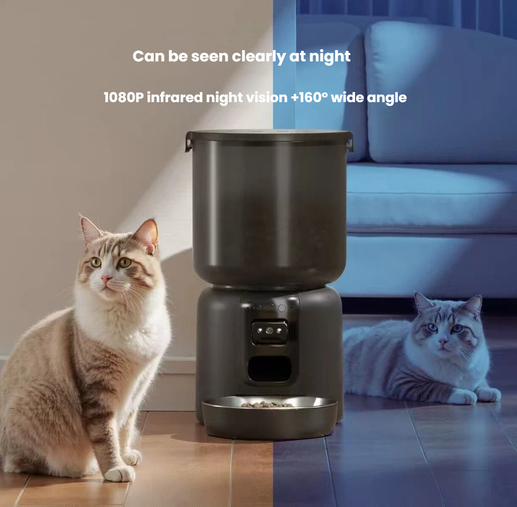 Petwant Automatic Cat Feeder with Camera, Timed & Portion Control