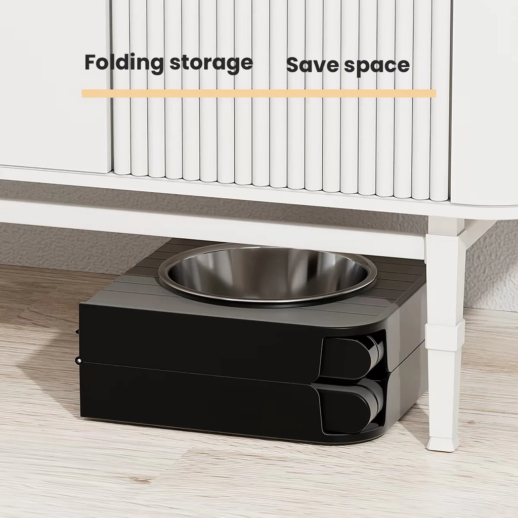 JKULnlnG Adjustable Raised Stainless Steel Dog Bowl