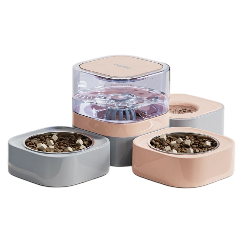 Madden Cordless Pet Water Fountain with Feeding Bowl – for Cats & Dogs
