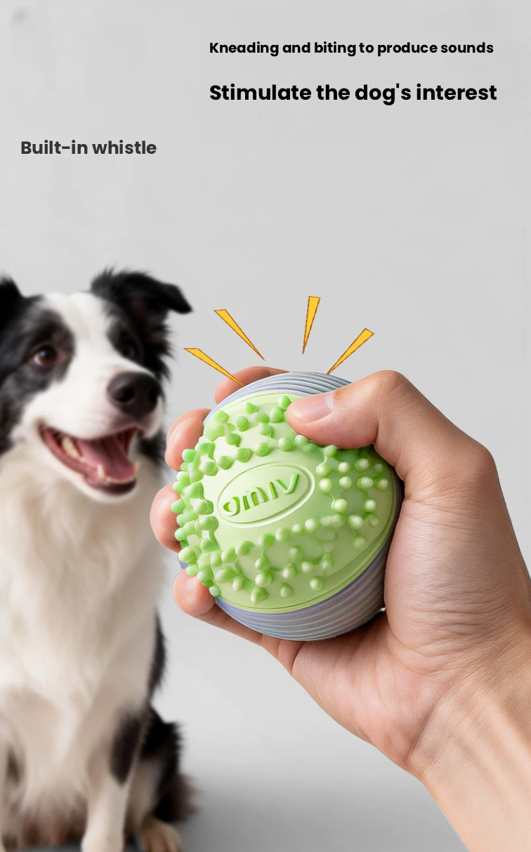 POPOCOLA Durable Dog Ball Toy – Squeaky Dental Chew Toy for Large Dogs
