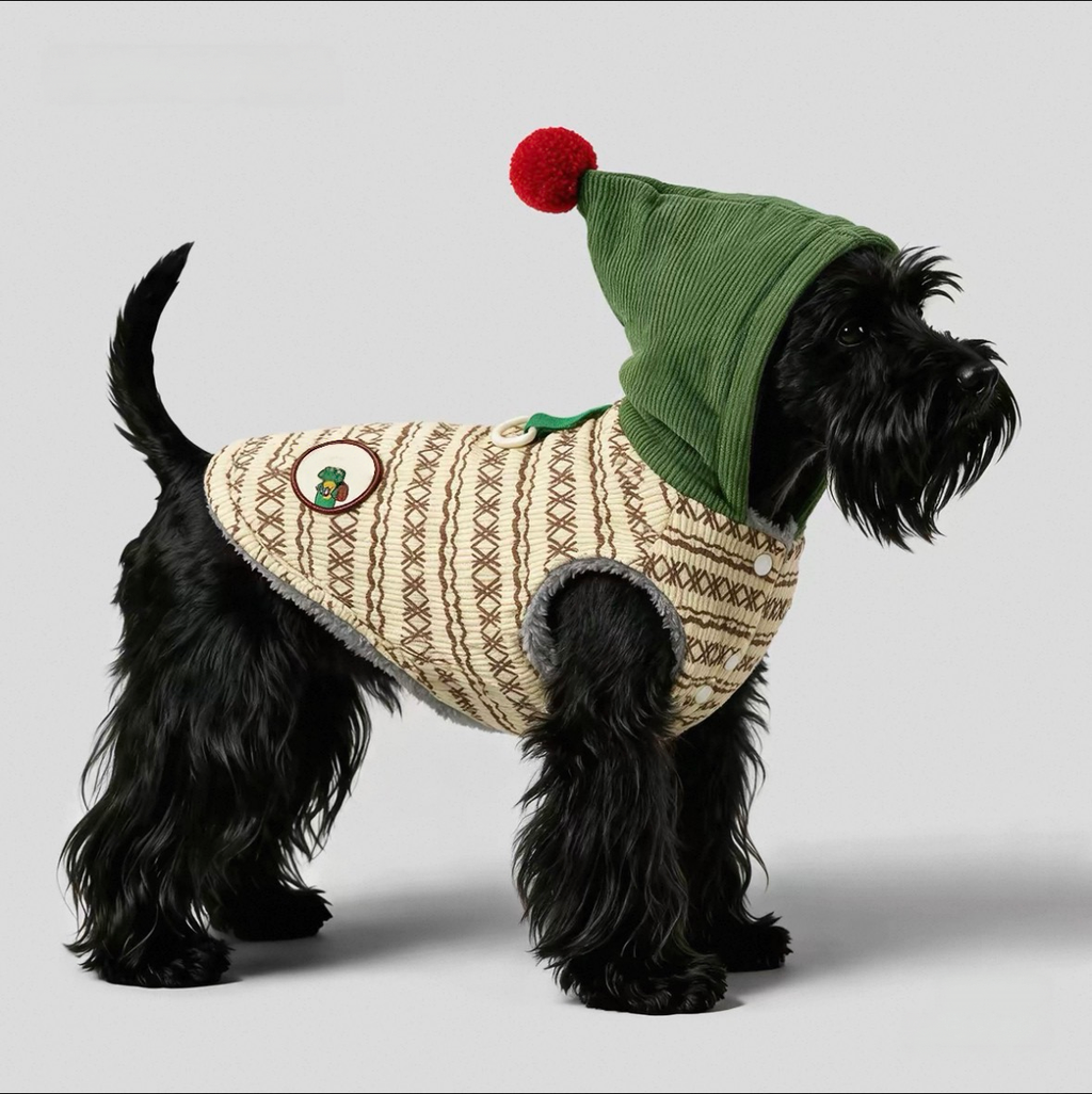 POPOCOLA Christmas Dog Hoodie – Warm Winter Coat