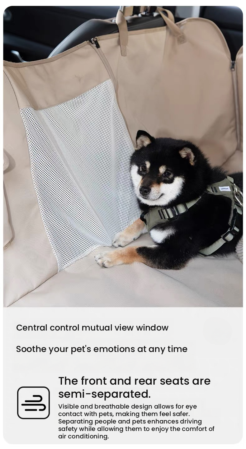 HiDREAM Full-Coverage Dog Car Seat Cover – Padded Rear Seat Bed