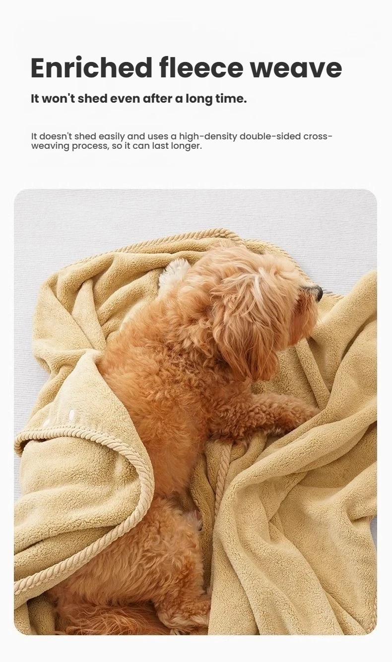 Close-up of a dog wrapped in the textured Petstar towel