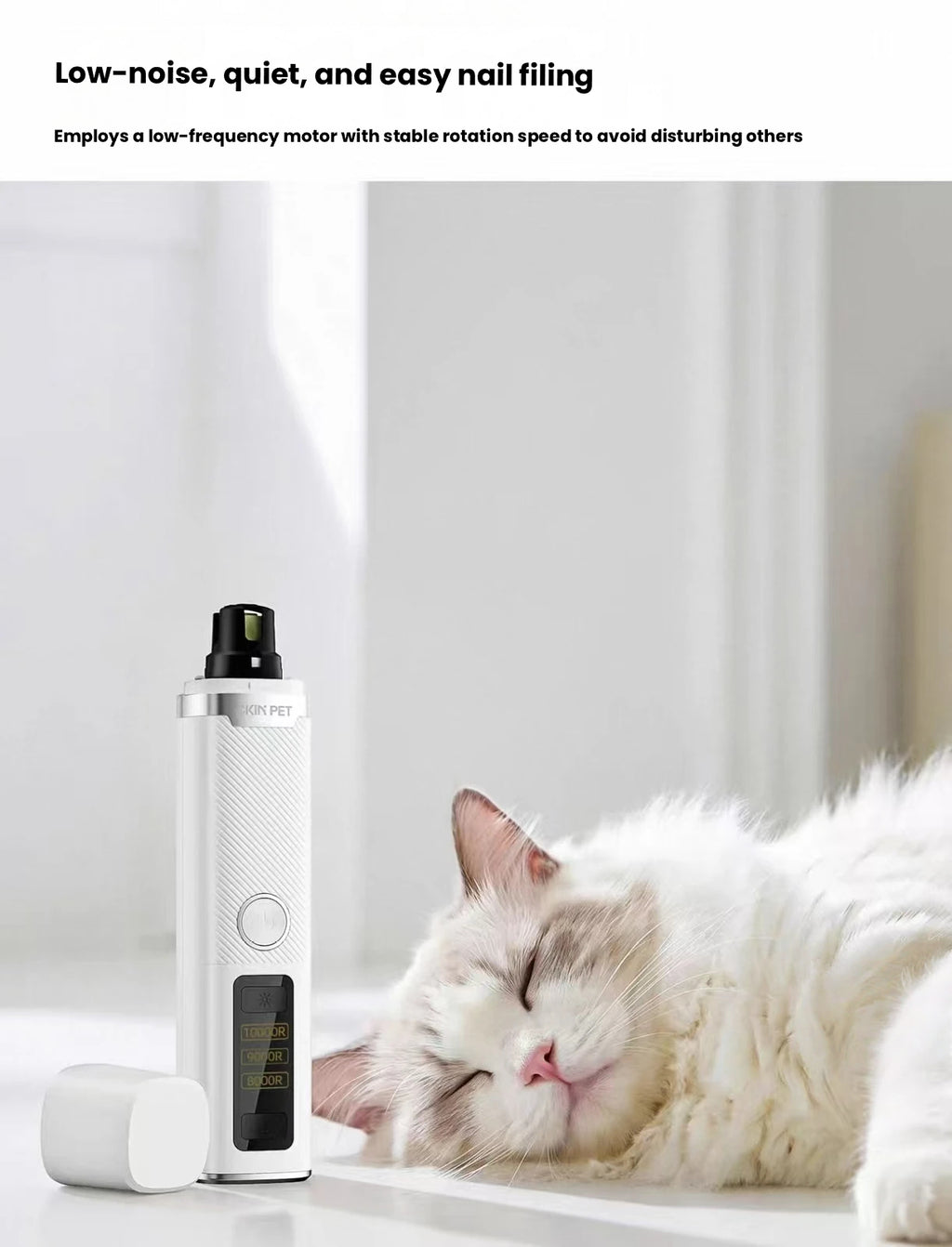 Ckin Pet Electric Pet Nail Grinder for Cats & Large Dogs