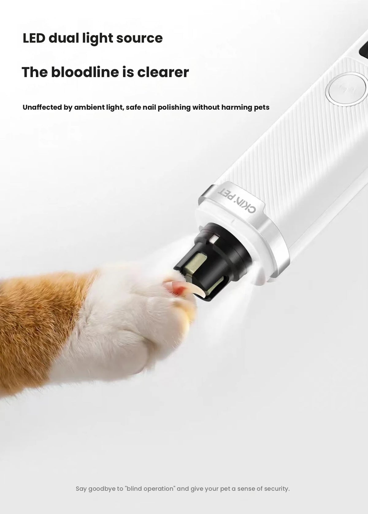 Ckin Pet Electric Pet Nail Grinder for Cats & Large Dogs