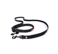 Black EzyDog Road Runner dog leash with adjustable handle, buckle and shock-absorbing section