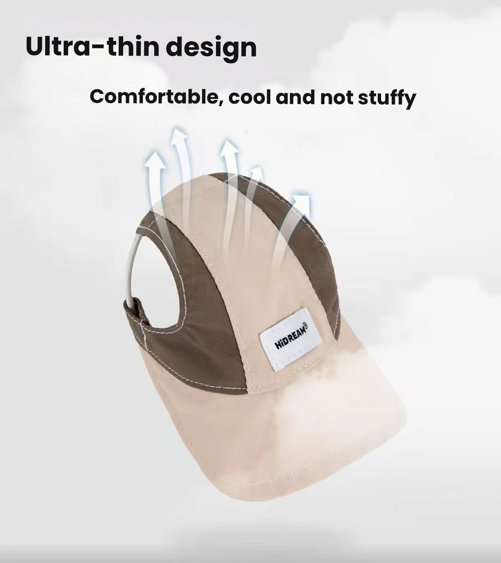 HiDREAM Cat Sun Hat with Ear Holes - Adjustable Sun Protection Cap for Cats