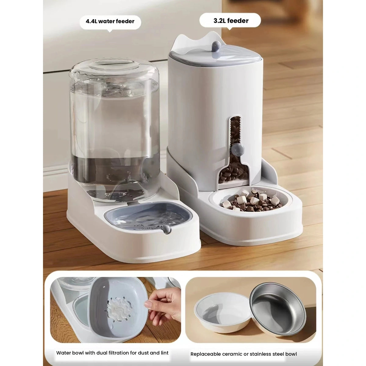 Gravity pet feeder and waterer bowl detail