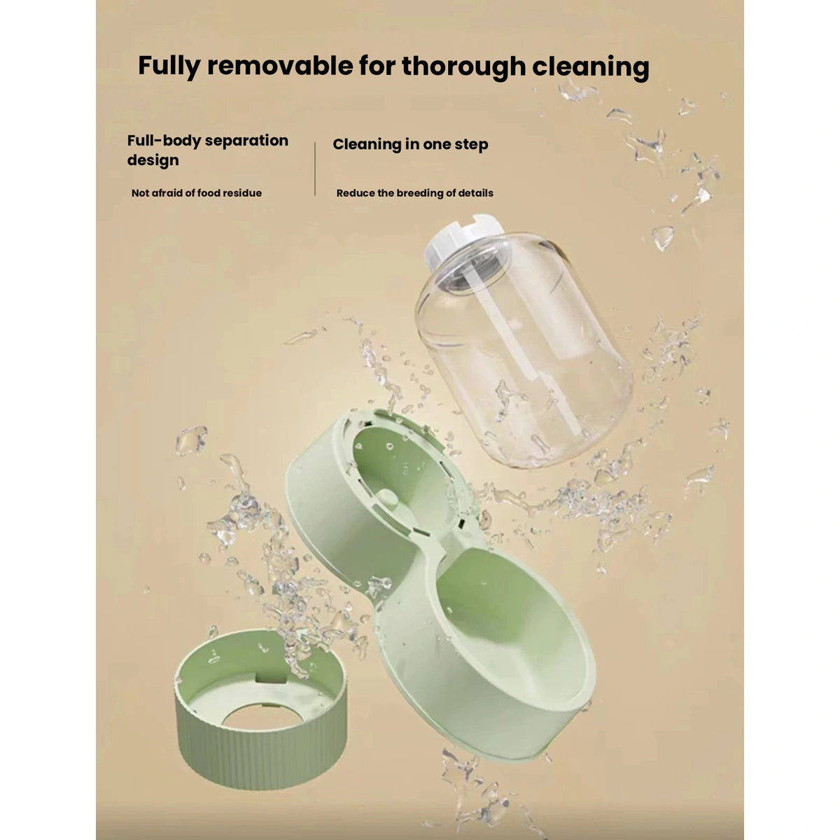 Removable reservoirs and bowls for thorough cleaning