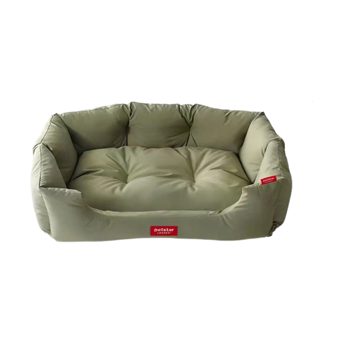 Green Petstar bolster dog and cat bed