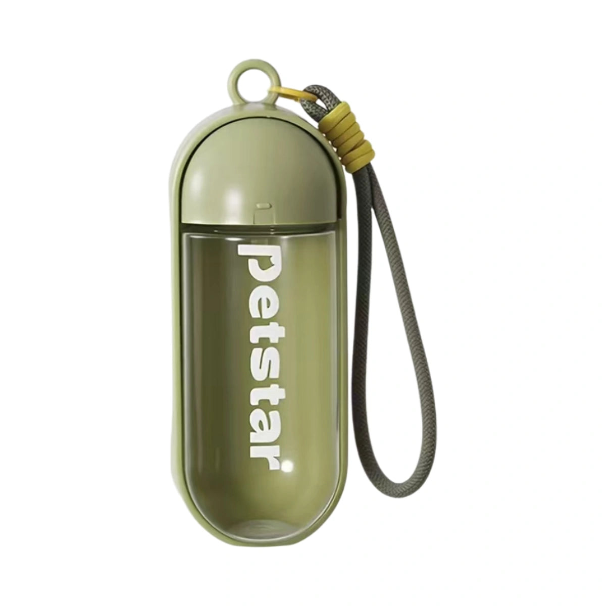 Green Petstar 350ml foldable dog water bottle