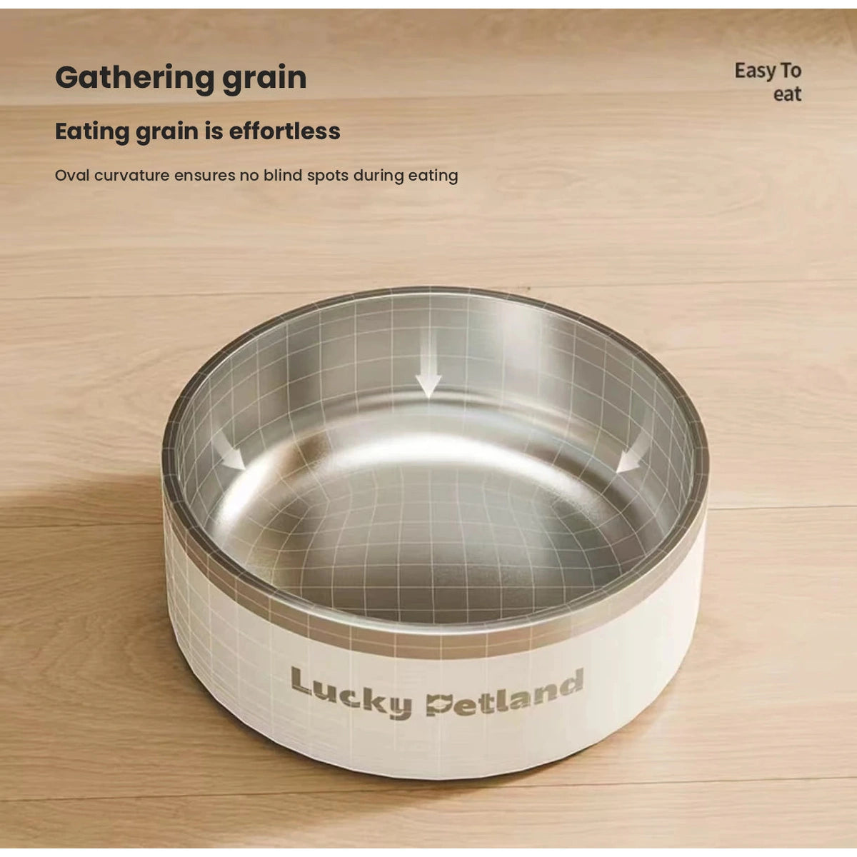 Top view of the empty LuckyPetland stainless steel bowl