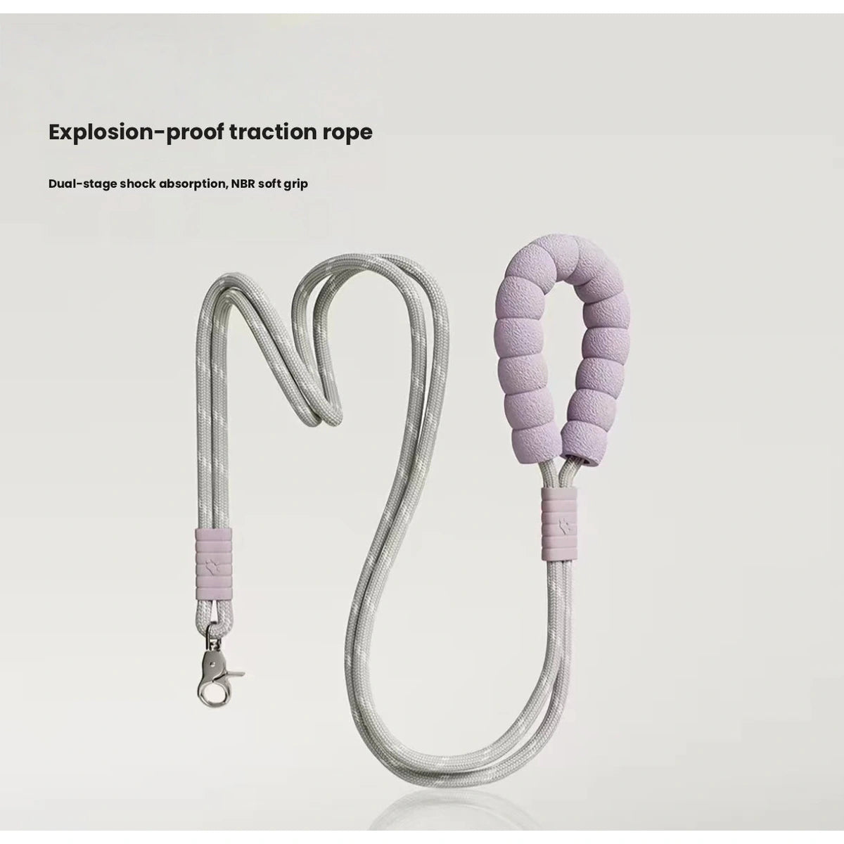 White and Purple LuckyPetland leash handles and metal hooks