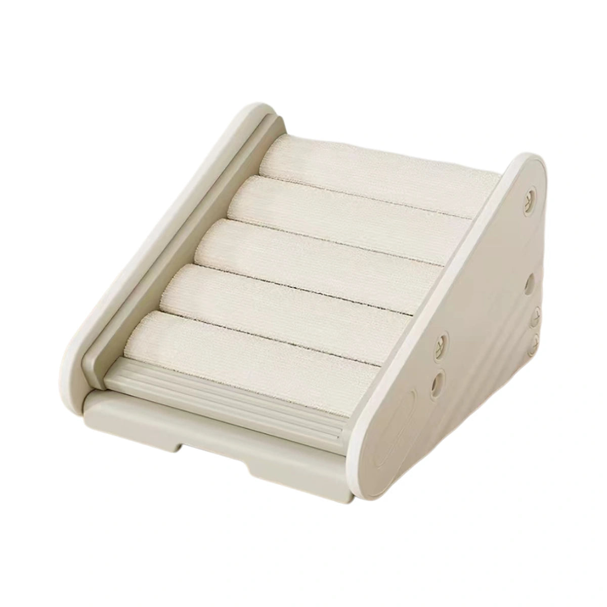 LuckyPetland slatted cat litter ramp in beige, front view