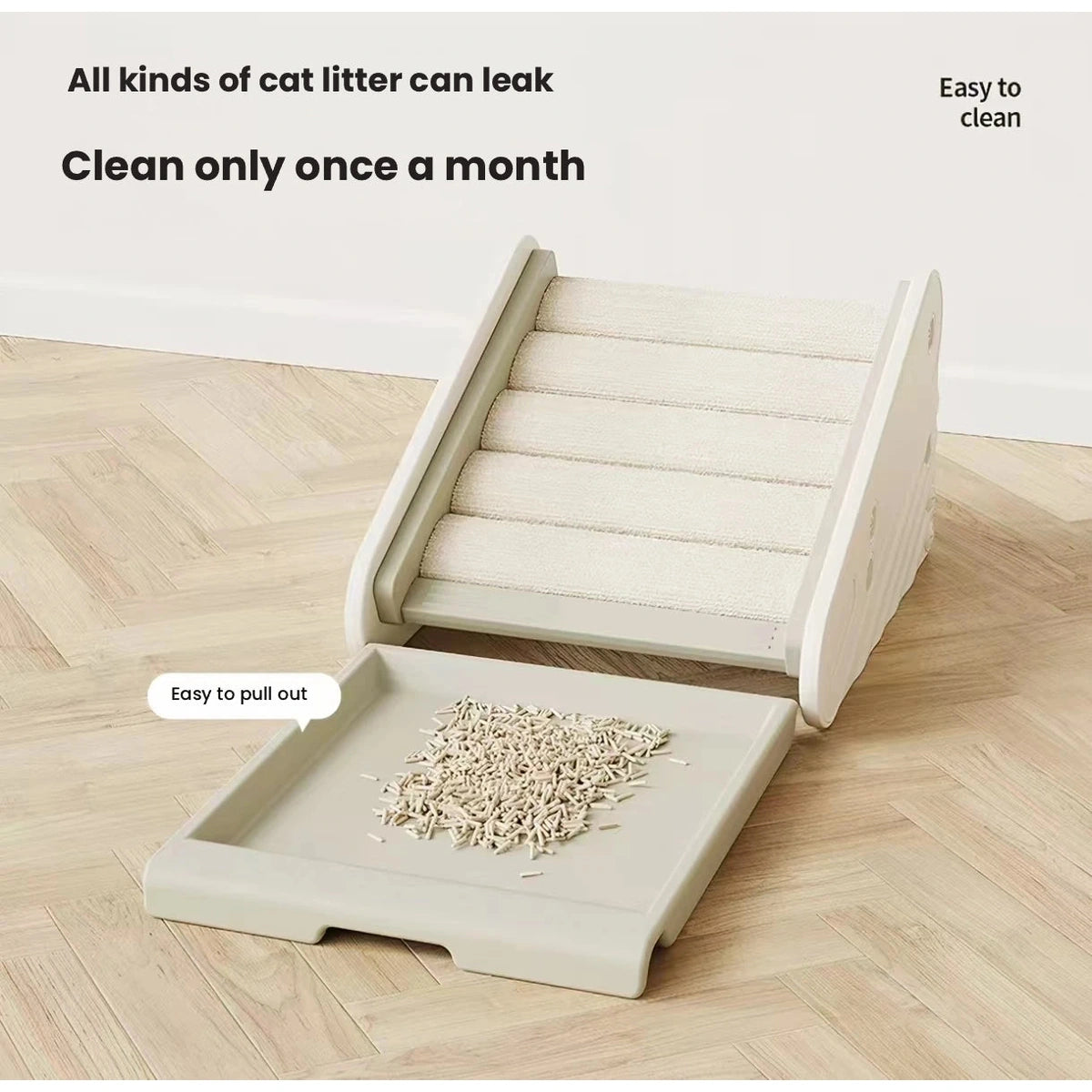 LuckyPetland ramp with pull-out tray for loose litter